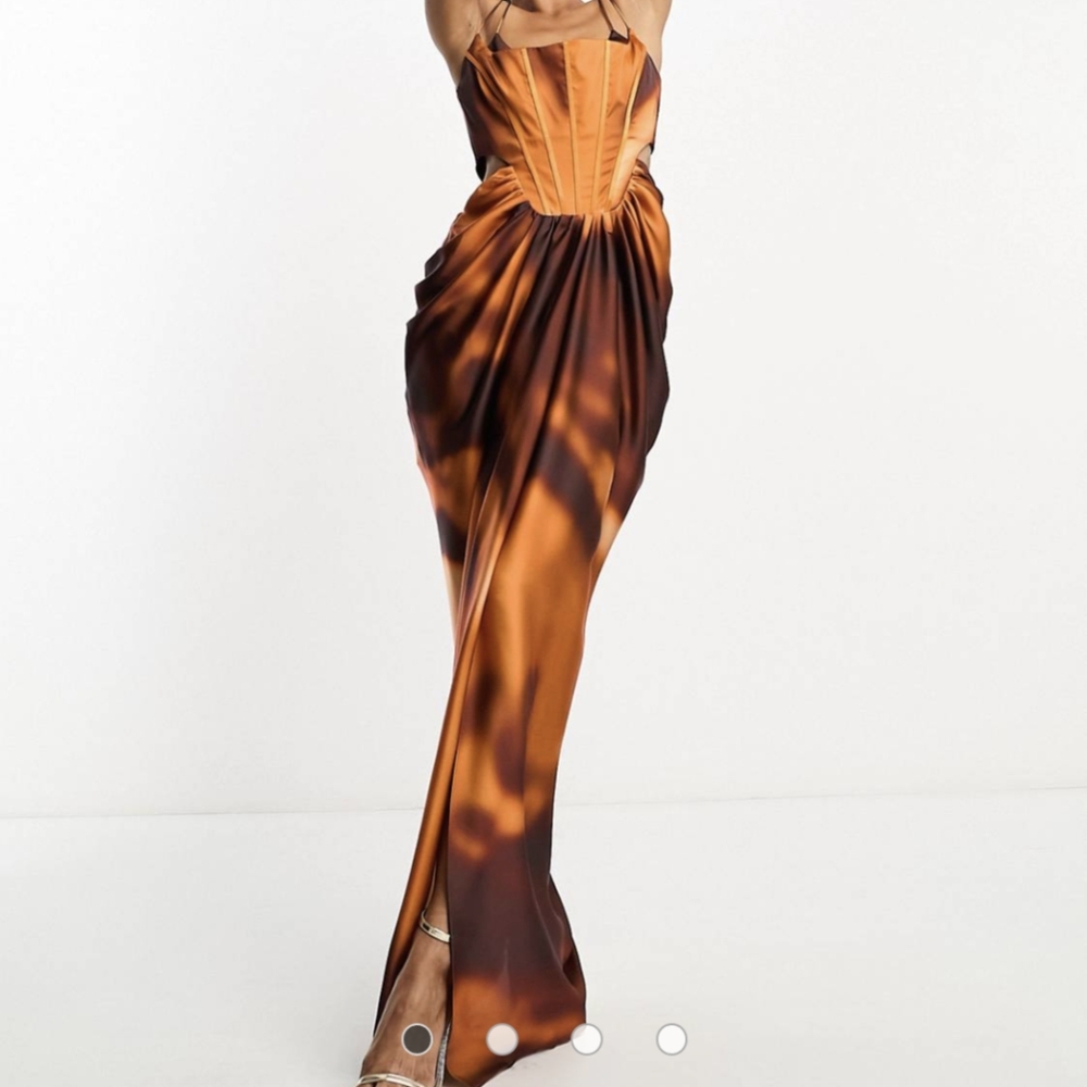 NWT Asos Design Corset Satin Maxi Dress 4